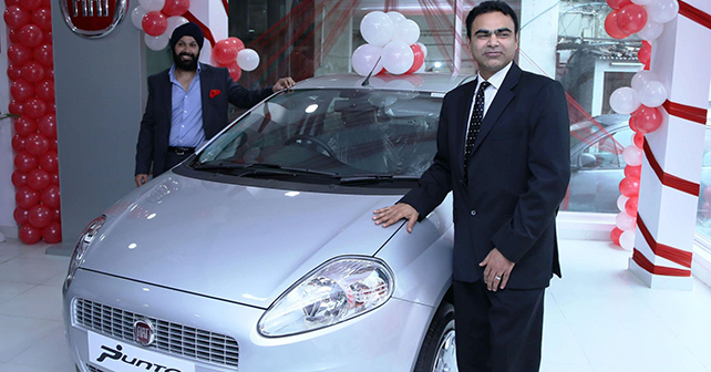 Mr. Nagesh Basavanahalli Mr. Harjeet Singh Chadha At The FIAT Dealership Launch