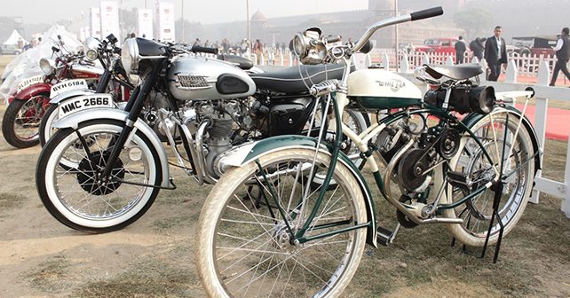 Vintage car rally Vintage Bikes at Red Fort