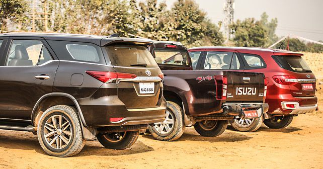 Toyota Fortuner vs Ford Endeavour vs Isuzu D-Max V-Cross