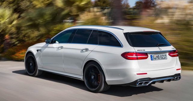 2017 Mercedes AMG E63 Estate rear angle view