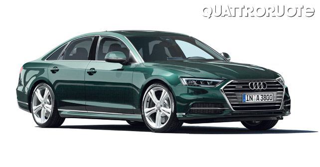 4R Audi A8 frontale verde