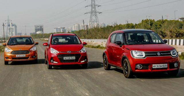 Maruti-Ignis vs Hyundai Grand i10 vs Ford Figo contrast