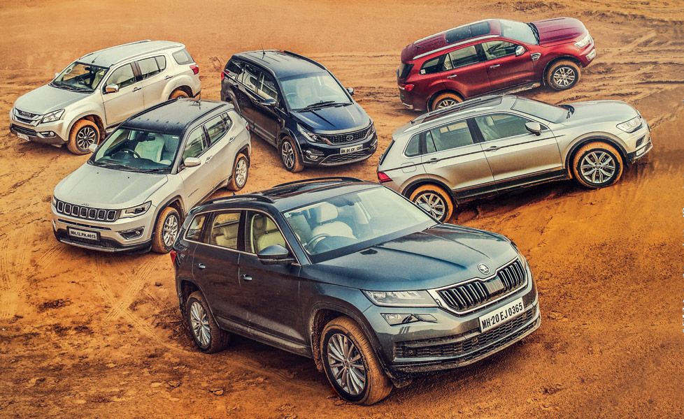 Skoda Kodiaq Vs Volkswagen V Vs Jeep Compass Vs Tata Hexa XT AWD Vs Isuzu MU X Vs Ford Endeavour 3 2 AT 4x42