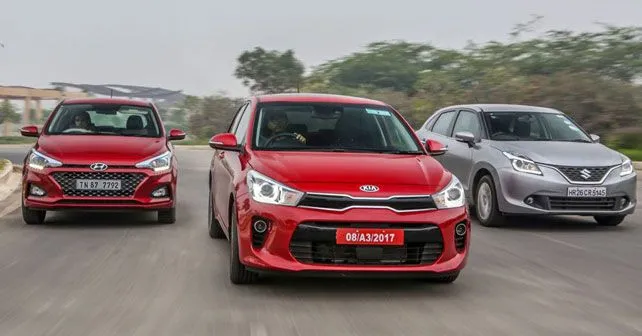 kia rio vs hyundai i20 vs maruti baleno1