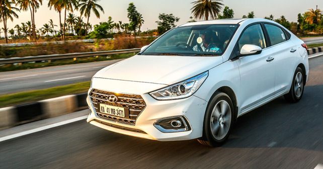 hyundai verna front three quarter action