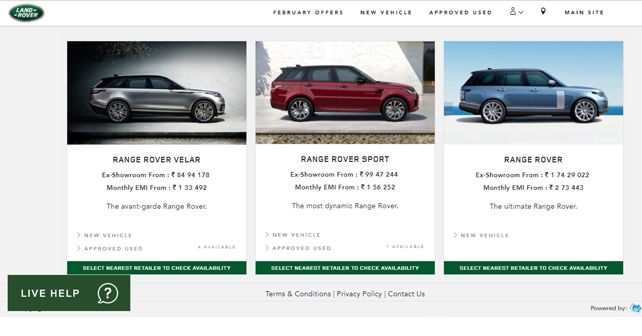 Land Rover Online Platform