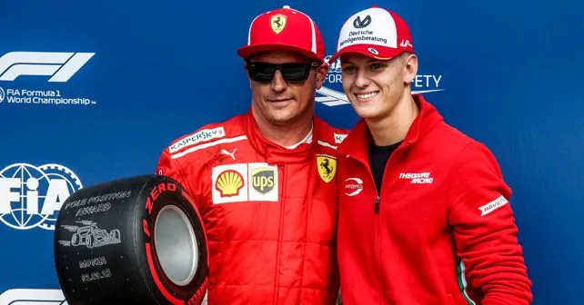 Mick Schumacher with Kimi Raikkonen Mick Schumacher with Kimi Raikkonen