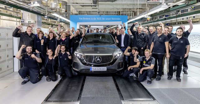 Bremen Production Team with the Mercedes-Benz EQC