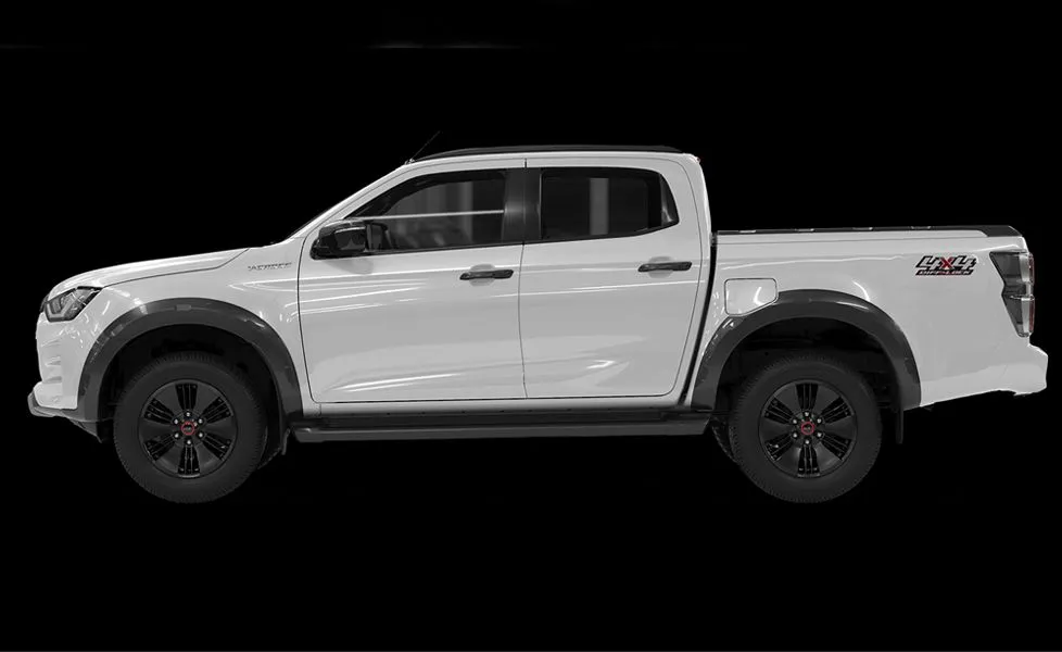2020 Isuzu D-Max V-Cross  Exterior Side View in White Pearl Everest