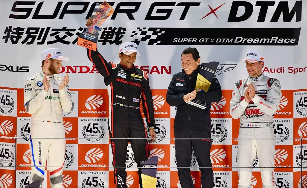 Marco Wittman, Narain Karthikeyan and Loïc Duval Super GT x DTM Dream Race Fuji