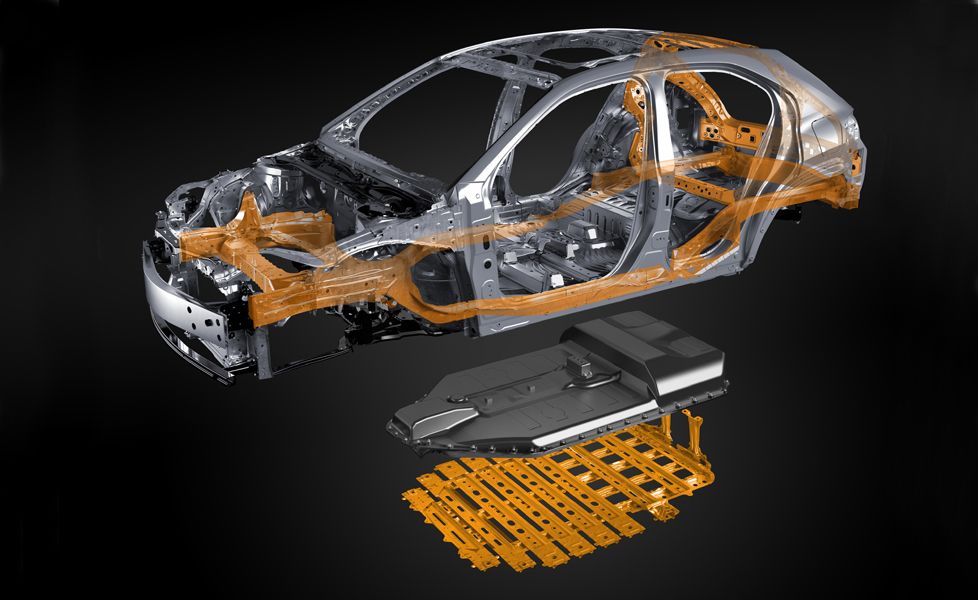 Lexus UX 300e Battery layout