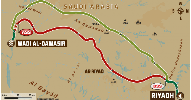 2020 Dakar Rally Stage 7 Route Map