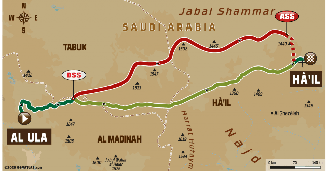 Dakar 2020 Stage 5 Route Map