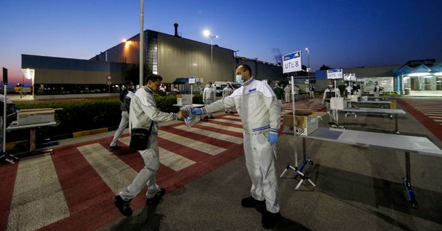 Distribution Of Personal Protection Kits FCA Sevel Plant In Italy