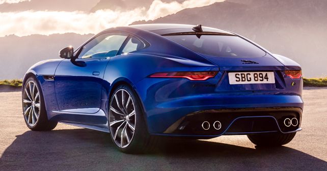 MY2021 Jaguar F TYPE Velocity Blue Rear View