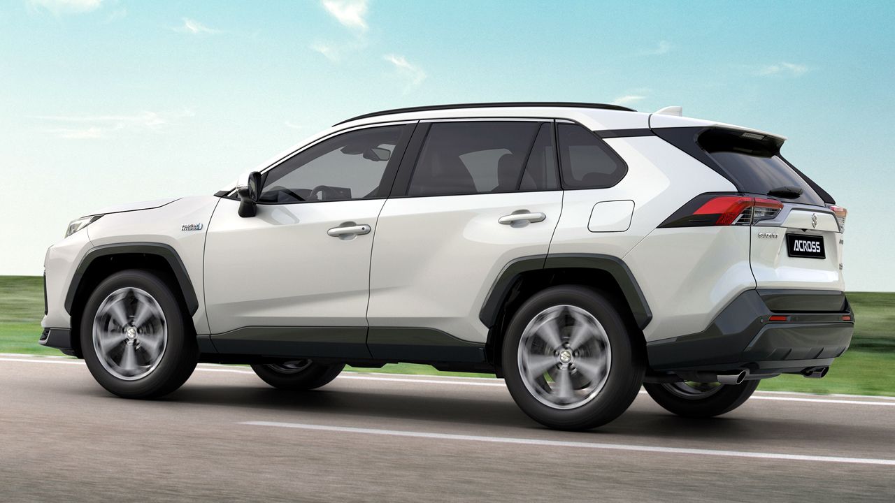 Large 5128 2020 Suzuki ACross Hybrid SUV Rear and Side View