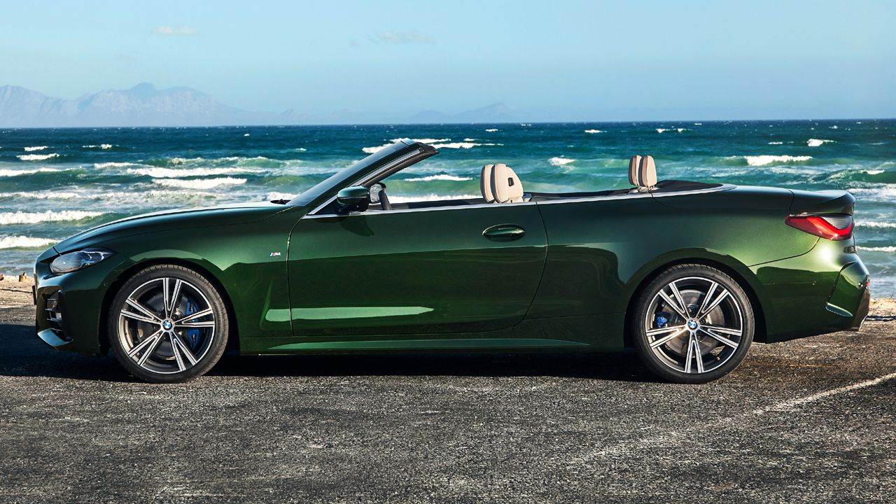 2021 BMW 4 Series Convertible Side View Roof Down