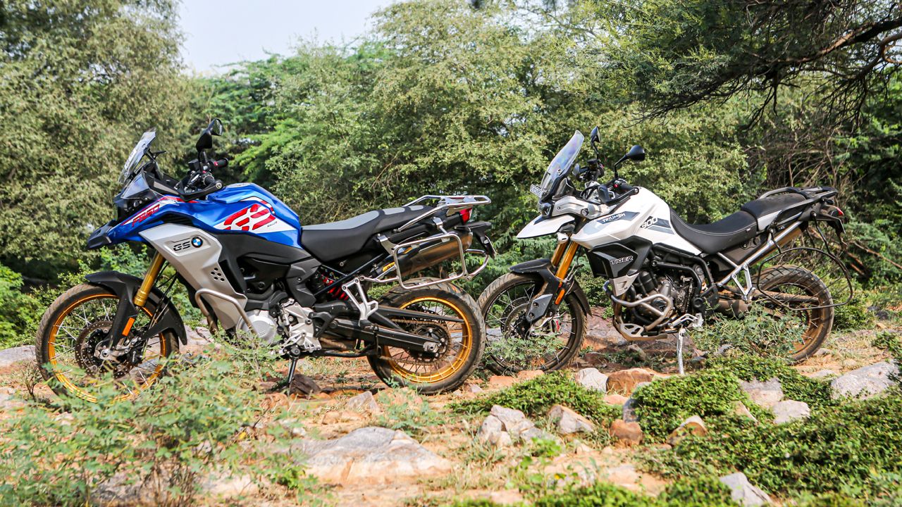 Triumph Tiger 900 Rally Pro And BMW F 850 GS Adventure Side View