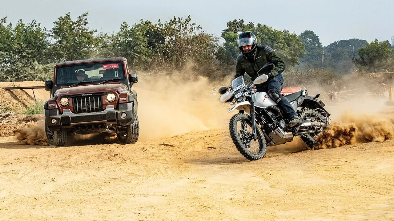 Mahindra Thar Petrol AT And Hero Xpulse 200 Offroad Slide1 Mahindra Thar Petrol AT And Hero Xpulse 200 Offroad Slide1