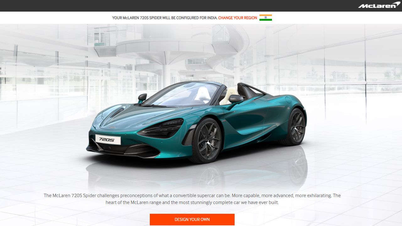 McLaren 720S Spider Configurator
