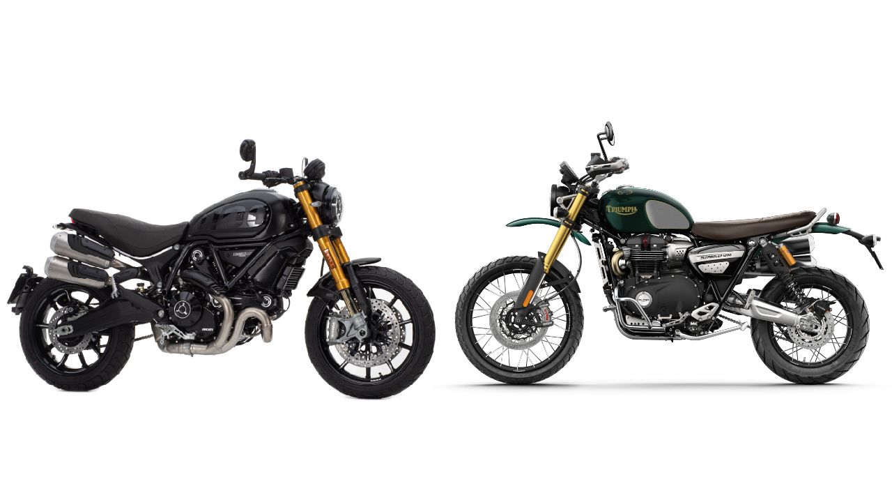 Triumph Scrambler 1200 Steve McQueen Vs Ducati Scrambler 1100 Sport PRO Spec Comparison 1 