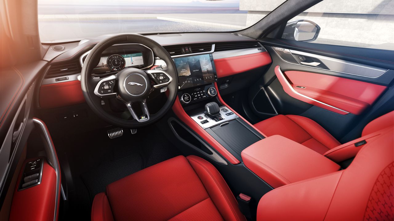 2021 Jaguar F Pace Mars Red Interior