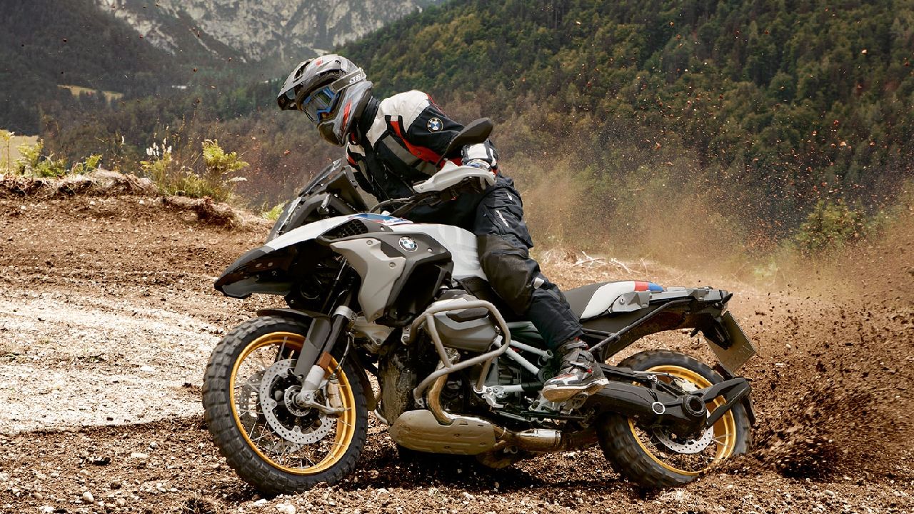 BMW R 1250 GS A Sliding In The Dirt Motion Shot