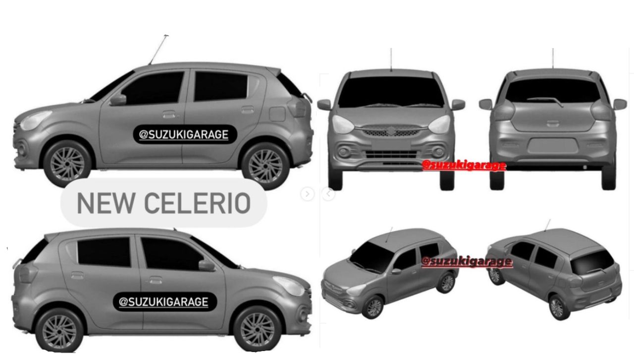 New Maruti Suzuki Celerio Design Patent Front View Side View And Cross Profile