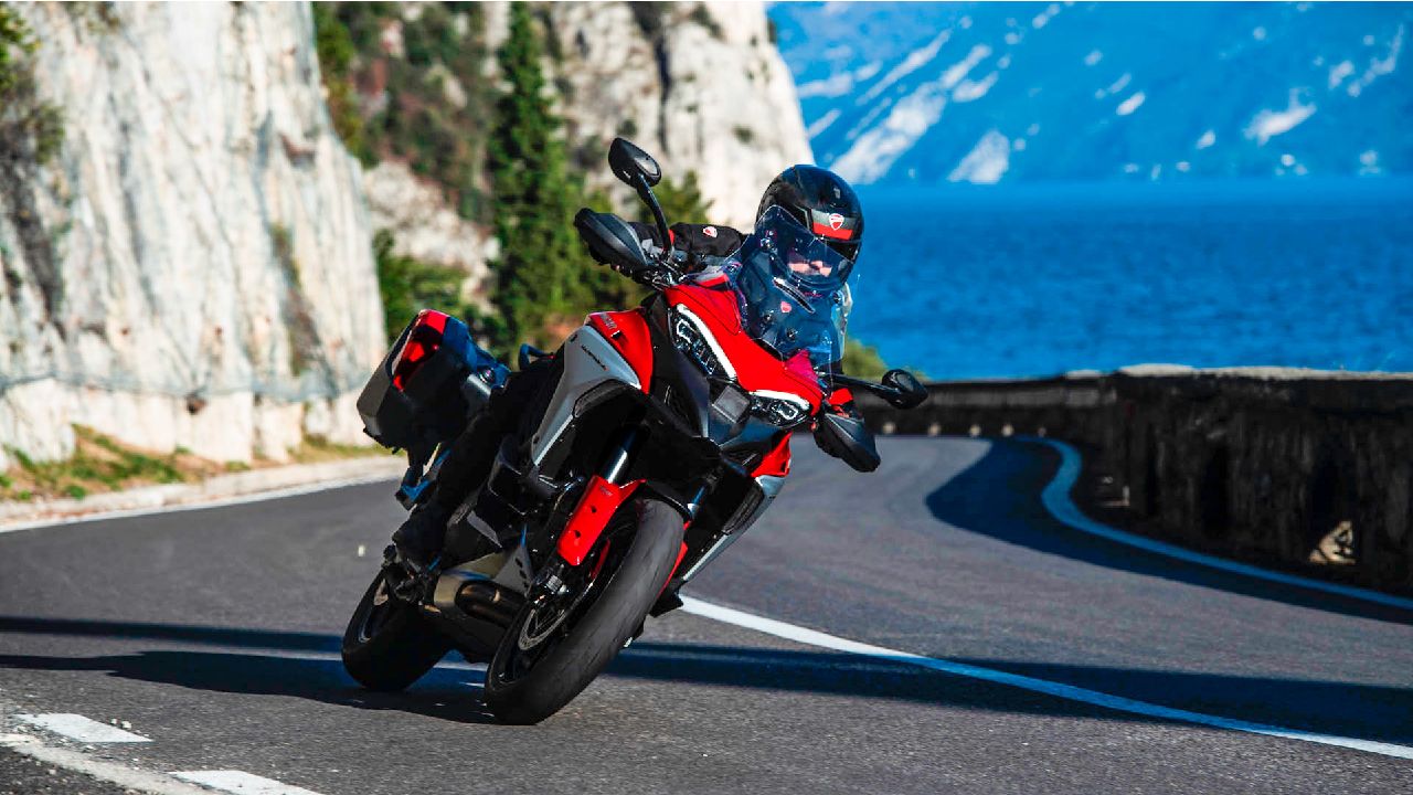 Ducati Multistrada V4 Cornering Motion Shot