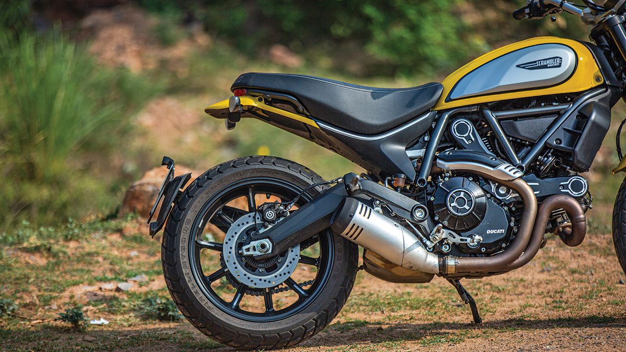 Scrambler Ducati Rear Quarter Side View
