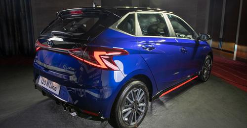 Hyundai I20 N Line Blue Rear Three Quarter Static