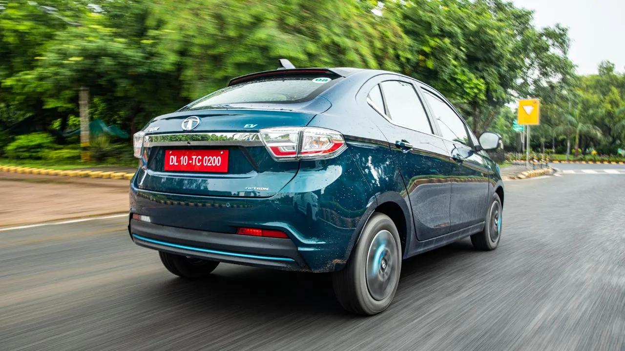 2021 Tata Tigor EV Rear Quarter Motion
