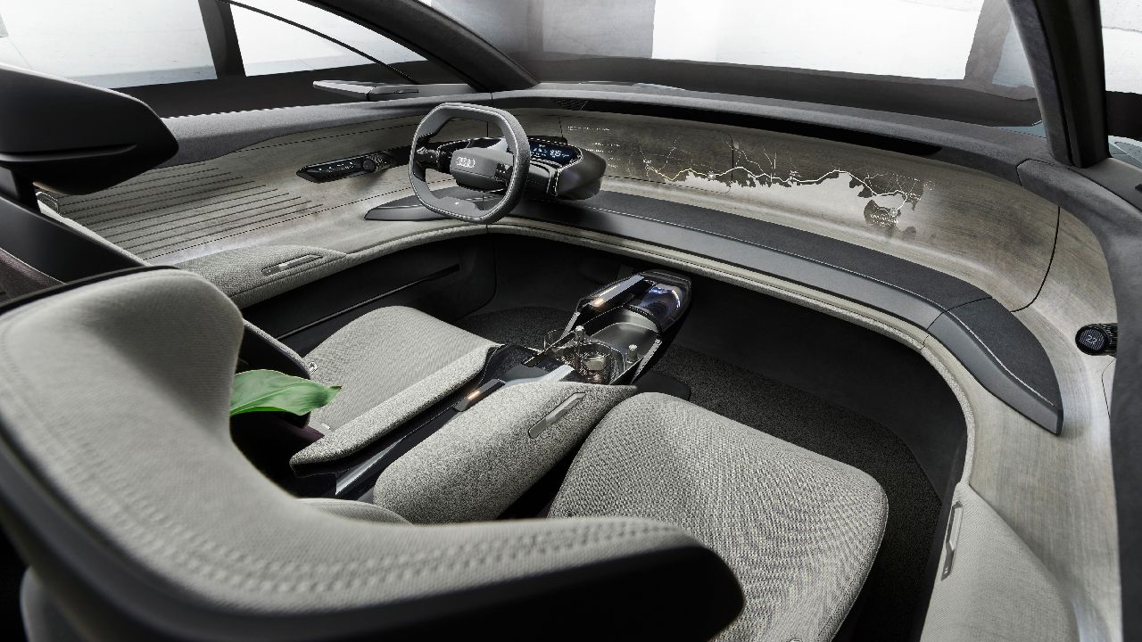 Audi Grandsphere Concept Cabin Details Wooden Dashboard