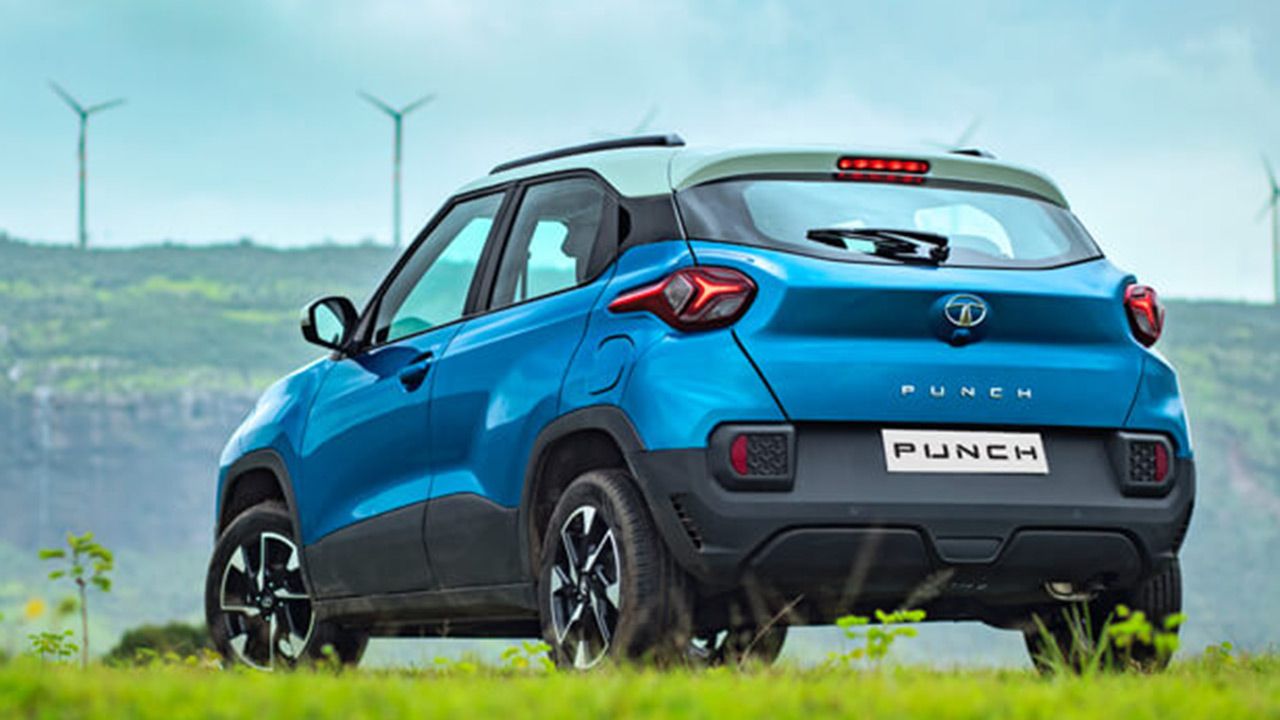 Tata punch landscape rear view