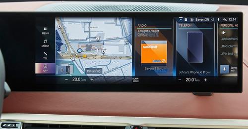 BMW iX touchscreen infotainment system