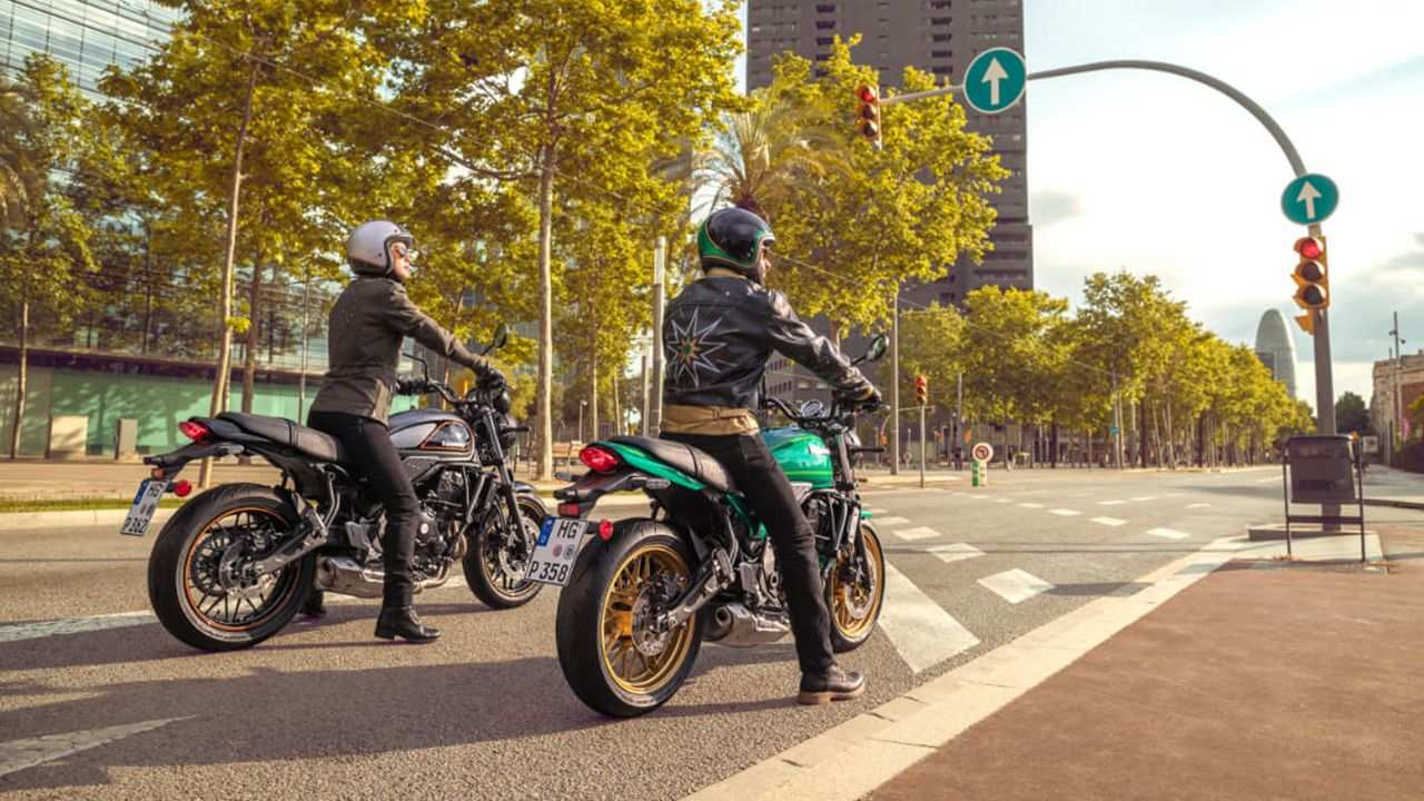 Kawasaki Z650RS twin rear profile