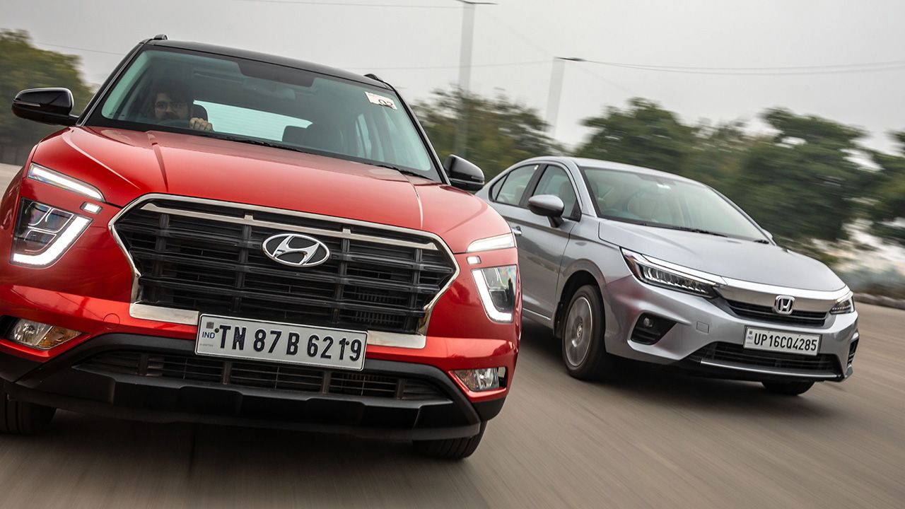 Hyundai Creta And Honda City Front Motion1