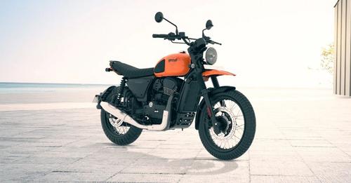 Yezdi Scrambler Left Front Three Quarter Rebel Red View