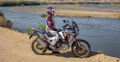 Honda Africa Twin Right Side View With Driver