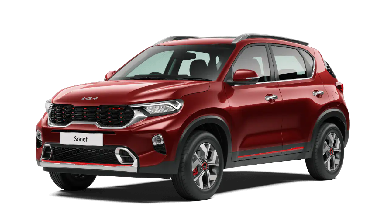 Kia Sonet Left Side and Front View