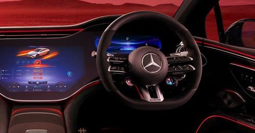 Mercedes Benz AMG EQS Steering Close Up
