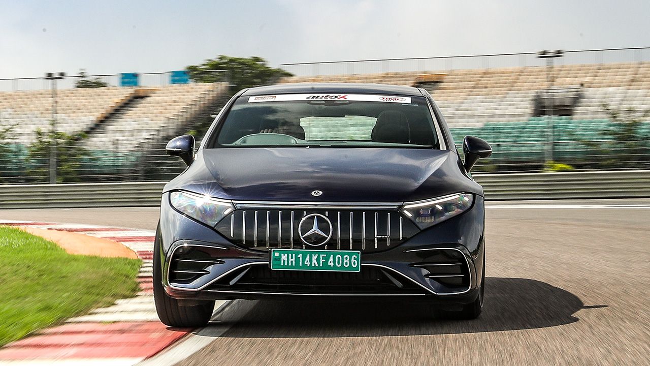 Mercedes AMG EQS 53 Track Test Dynamic Shot