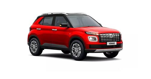 Hyundai Venue Fiery Red with Phantom Black