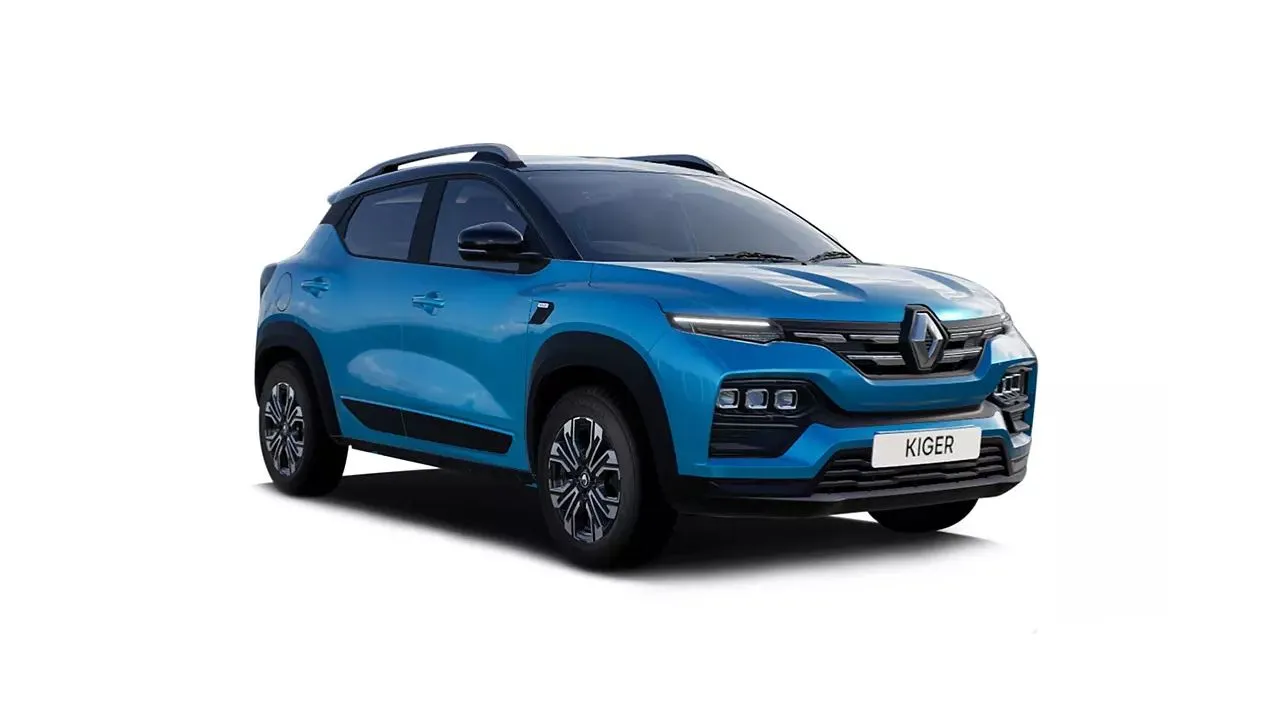 Renault Kiger Caspian Blue with Black Roof