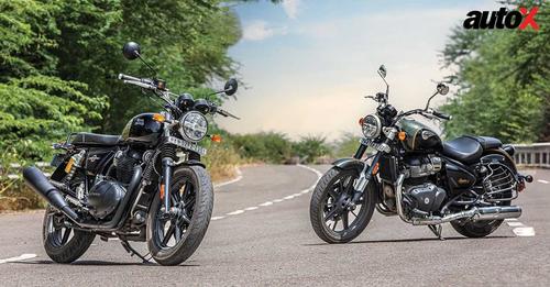 Royal Enfield Super Meteor 650 Vs Royal Enfield Interceptor 650 Stand View