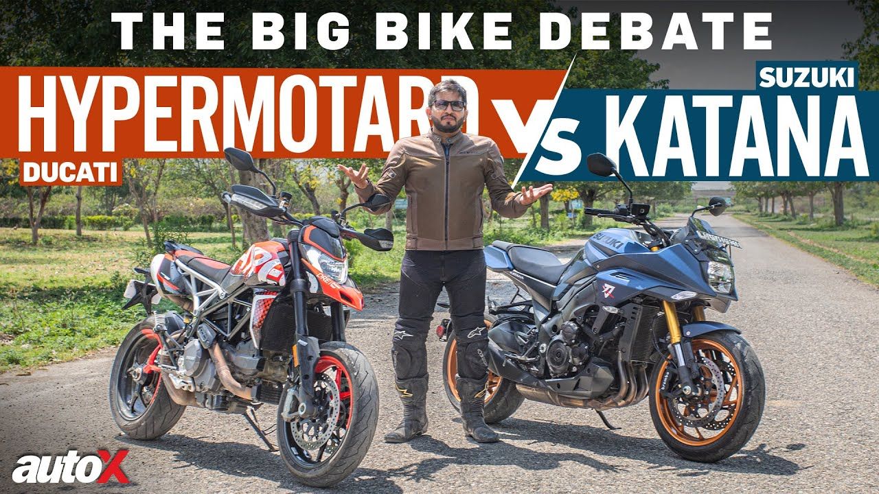 Suzuki Katana Vs Ducati Hypermotard Quarter Life Big Bike Crisis Comparison Review 2023 AutoX