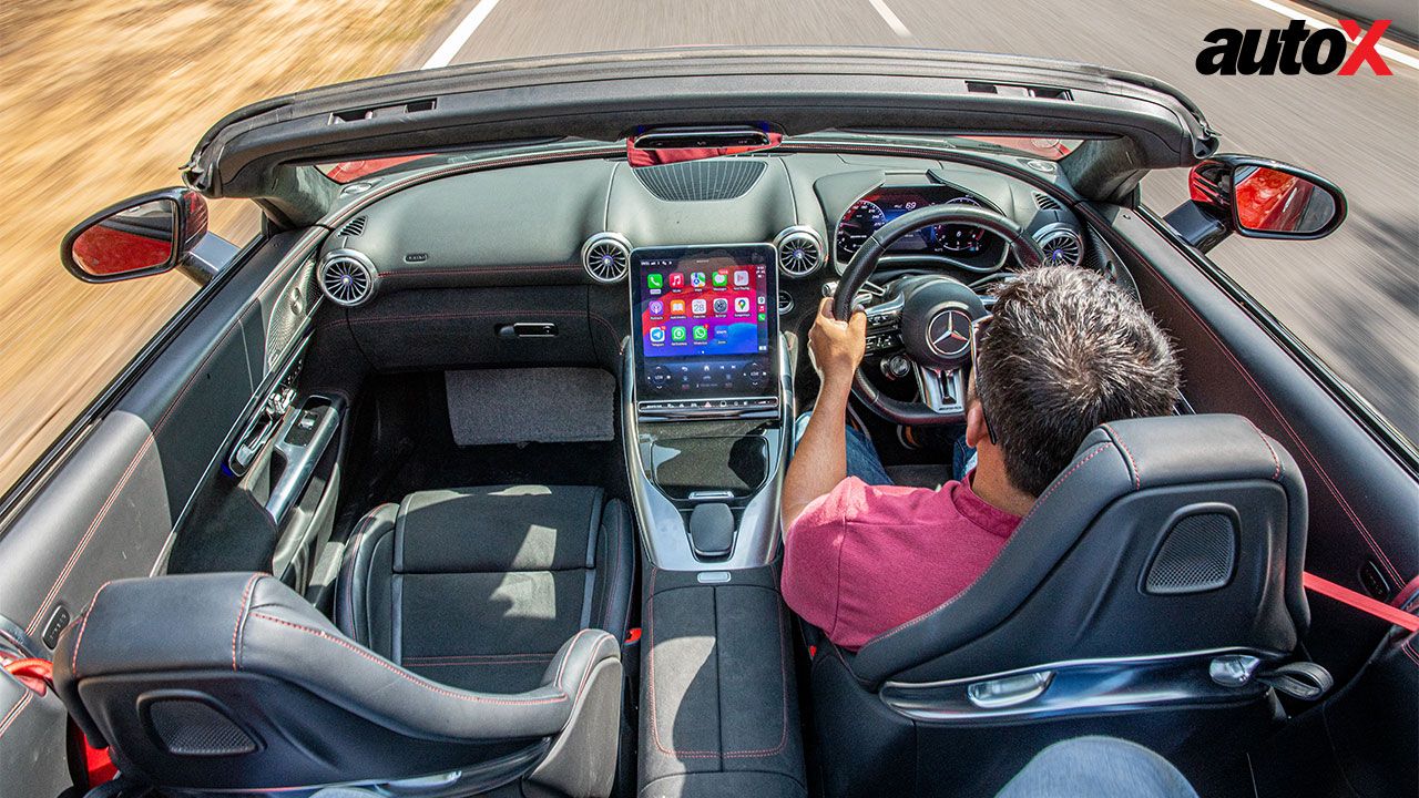 Merccedes AMG SL 55 front seat View from top