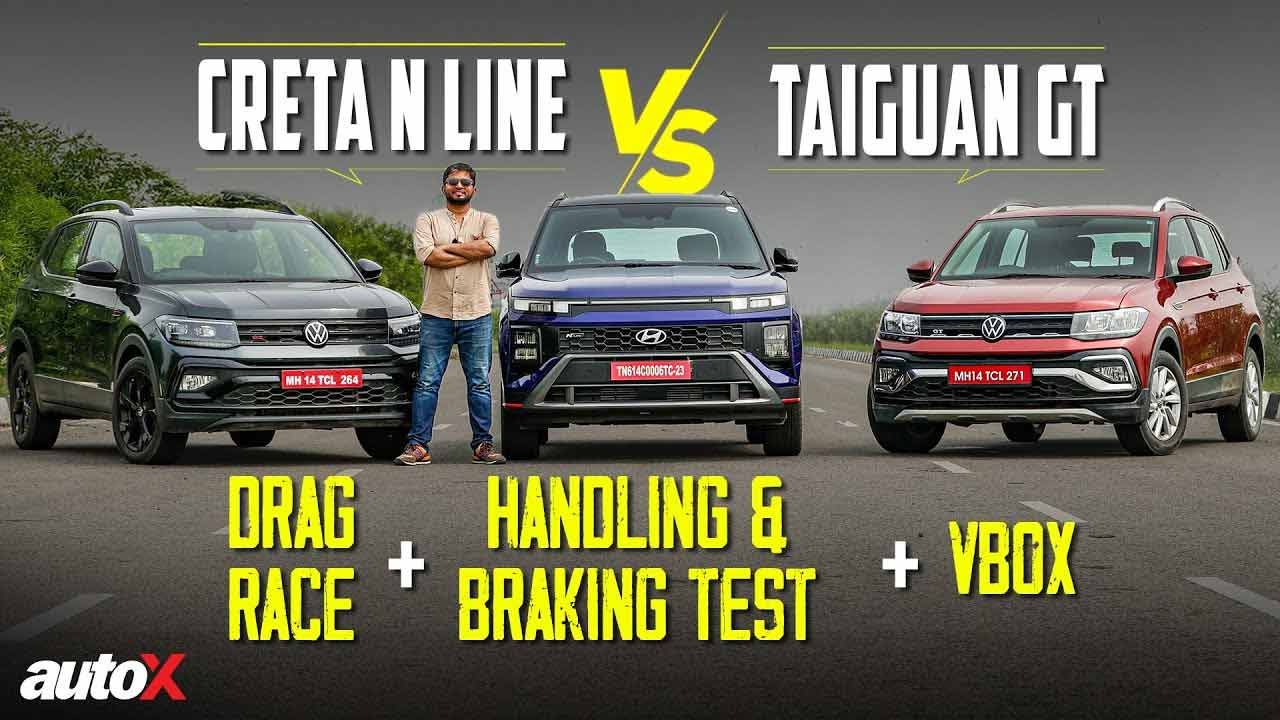 Hyundai Creta N Line Vs Volkswagen Taigun GT Drag Race Handling Acceleration More AutoX 2024