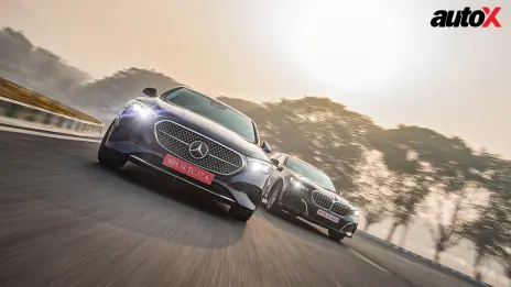 K4oc Mercedes Benz E200 LWB BMW 530 Li Front Three Quarter