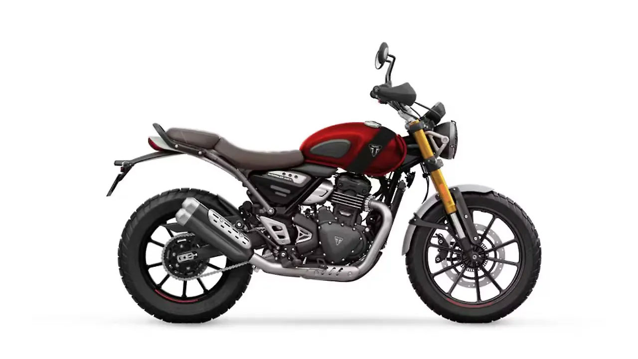 Triumph Scrambler 400 X Volcanic Red and Phantom Black